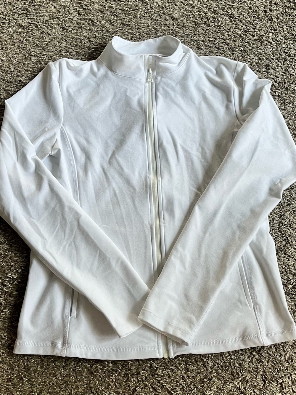 Beyond Yoga Spacedye On The Go Mock Neck Jacket Size S White Full Zip Stretch